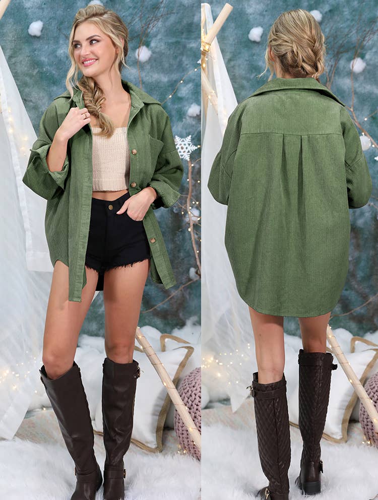 LOOSE FIT CORDUROY SHIRTS JACKET