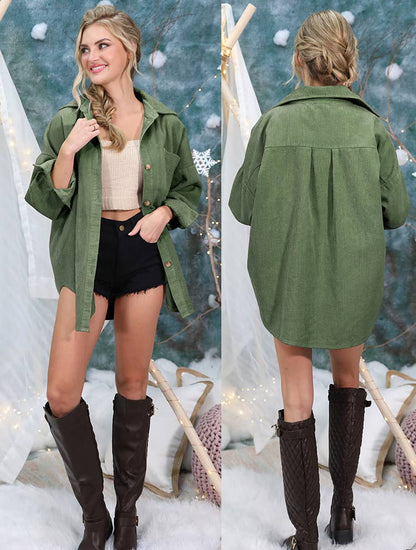 LOOSE FIT CORDUROY SHIRTS JACKET