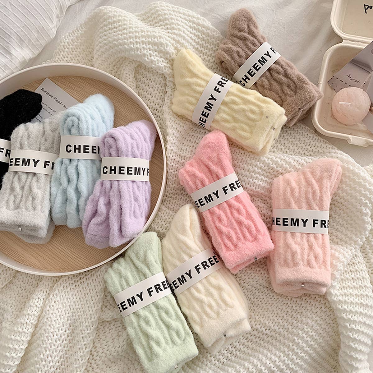 Cozy Thick Plush Hemp-Knit Socks for Fall & Winter_CWMS0881
