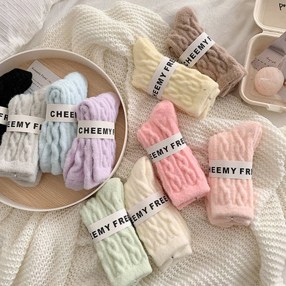 Cozy Thick Plush Hemp-Knit Socks for Fall & Winter_CWMS0881