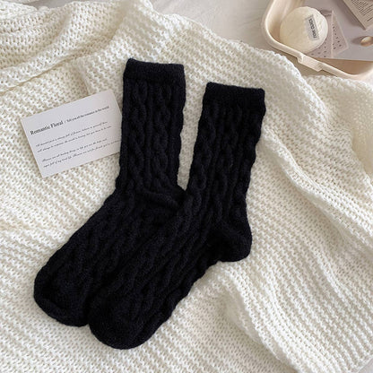 Cozy Thick Plush Hemp-Knit Socks for Fall & Winter_CWMS0881