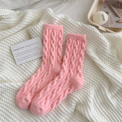 Cozy Thick Plush Hemp-Knit Socks for Fall & Winter_CWMS0881