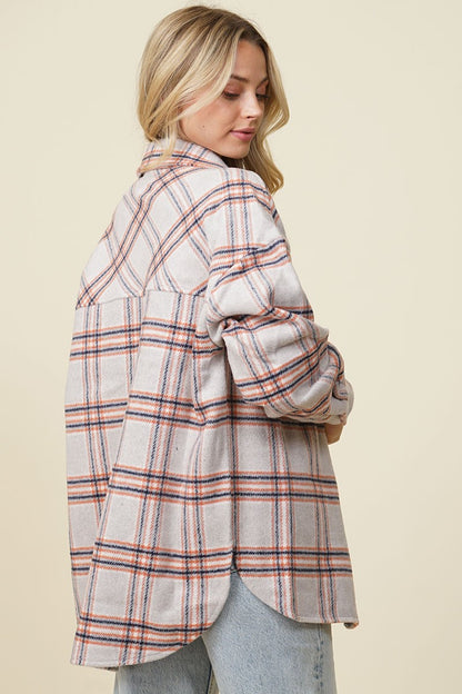 Beige Plaid Shacket