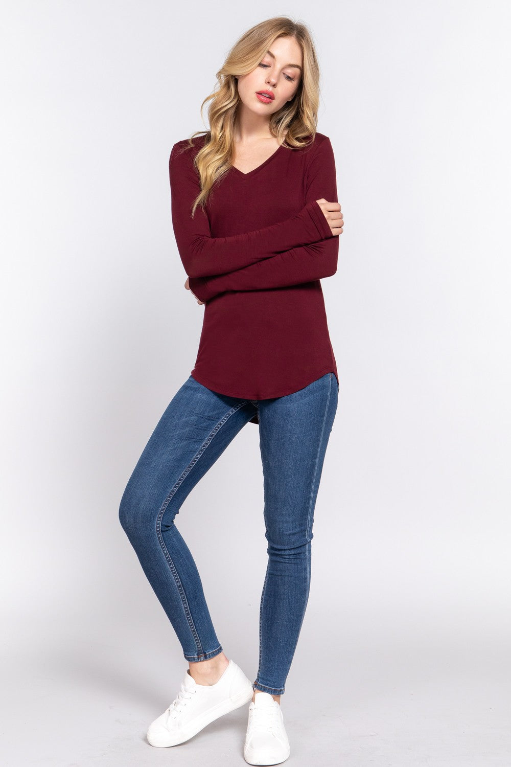 Dk. Burgundy Long Short Sleeve Shirt