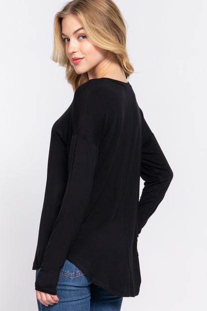 Black Dolman Sleeve Top