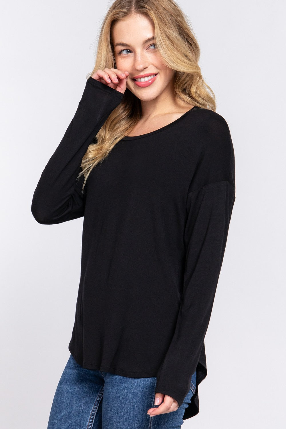 Black Dolman Sleeve Top