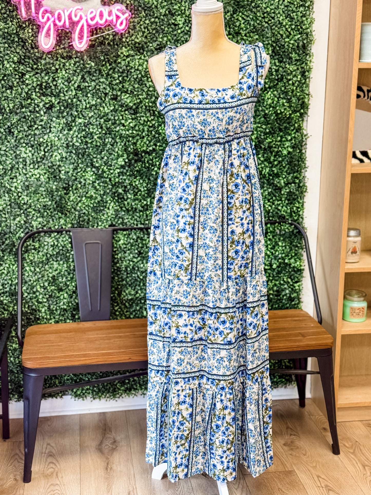 Blue Floral Maxi Dress