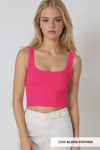 NS7801 - Chevron Ribbed Crop Top