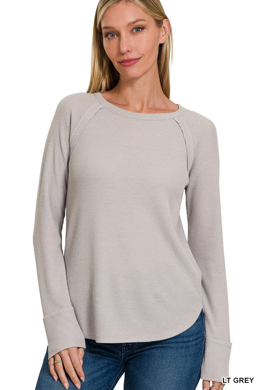 Lt. Grey Waffle Knit Top