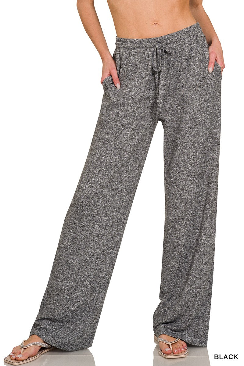 Black Melange Hacci Lounge Pants