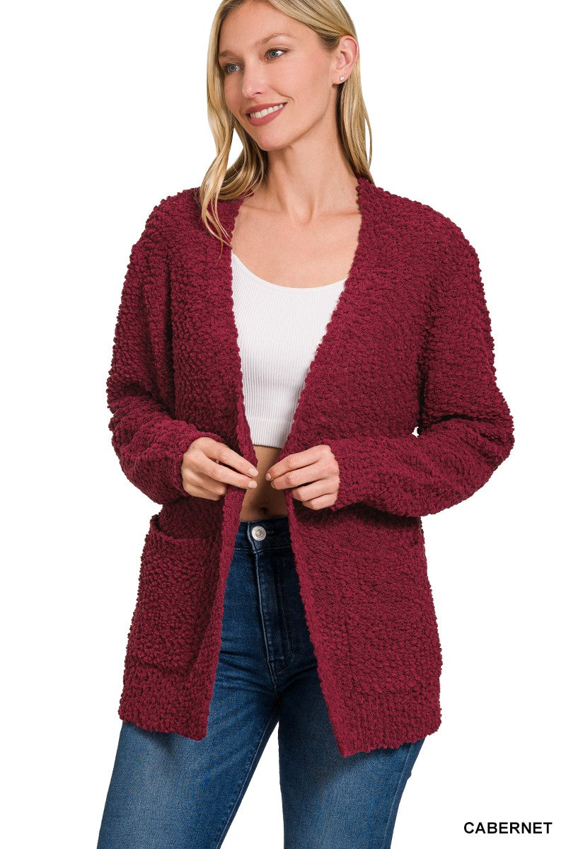 Cabernet Popcorn Cardigan