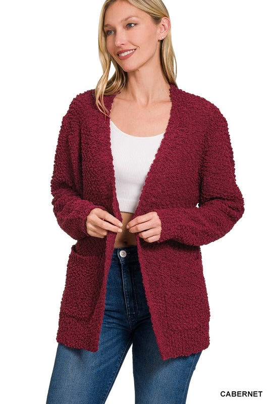 Cabernet Popcorn Cardigan