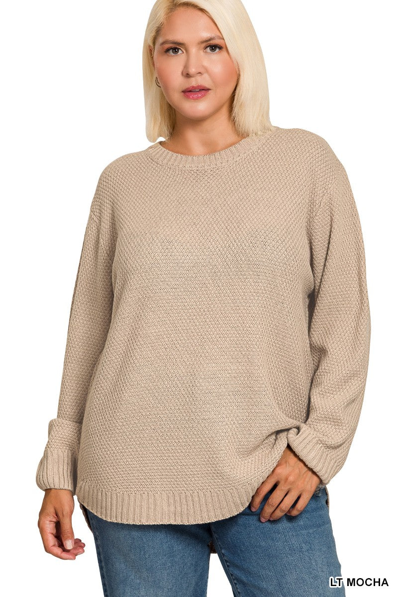 Lt. Mocha Round Neck Sweater