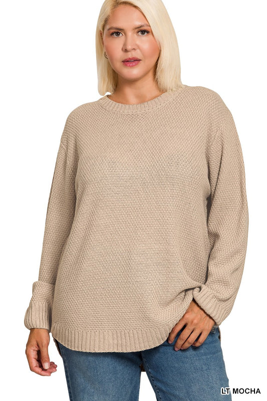Lt. Mocha Round Neck Sweater
