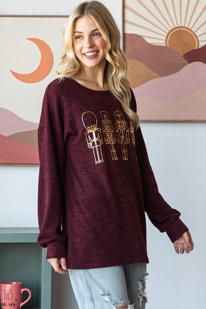 Dk. Burgundy Nutcracker Top