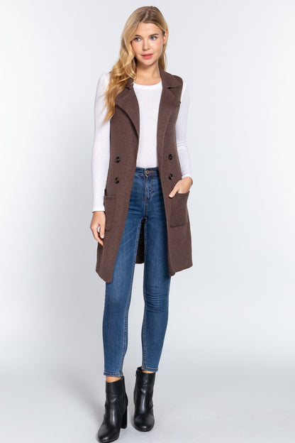 Bown Long Collared Sweater Vest