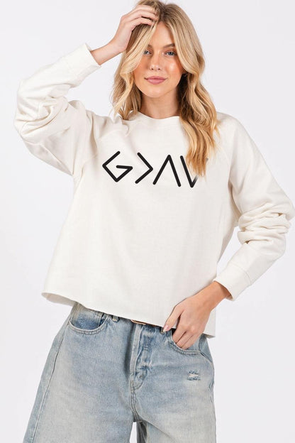 Cropped God is Greater than Sweatshirt