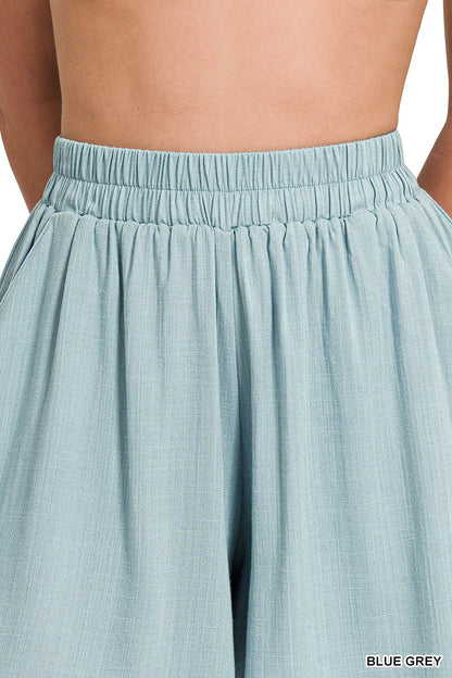 Blue/Grey Woven Elastic Shorts