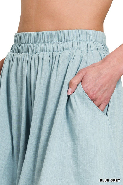 Blue/Grey Woven Elastic Shorts