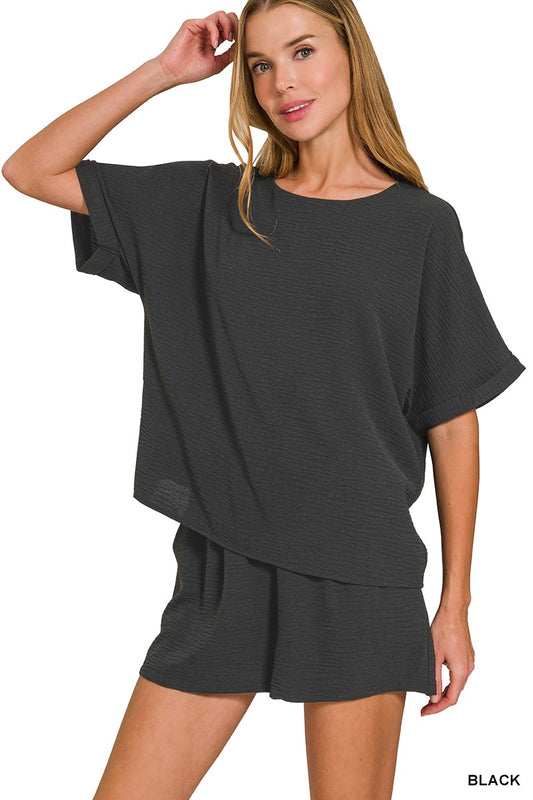 Black Two-Piece Short Set