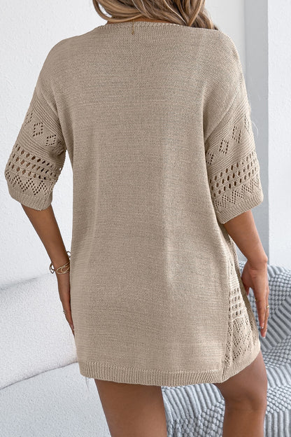 Beige Knitted Cardigan
