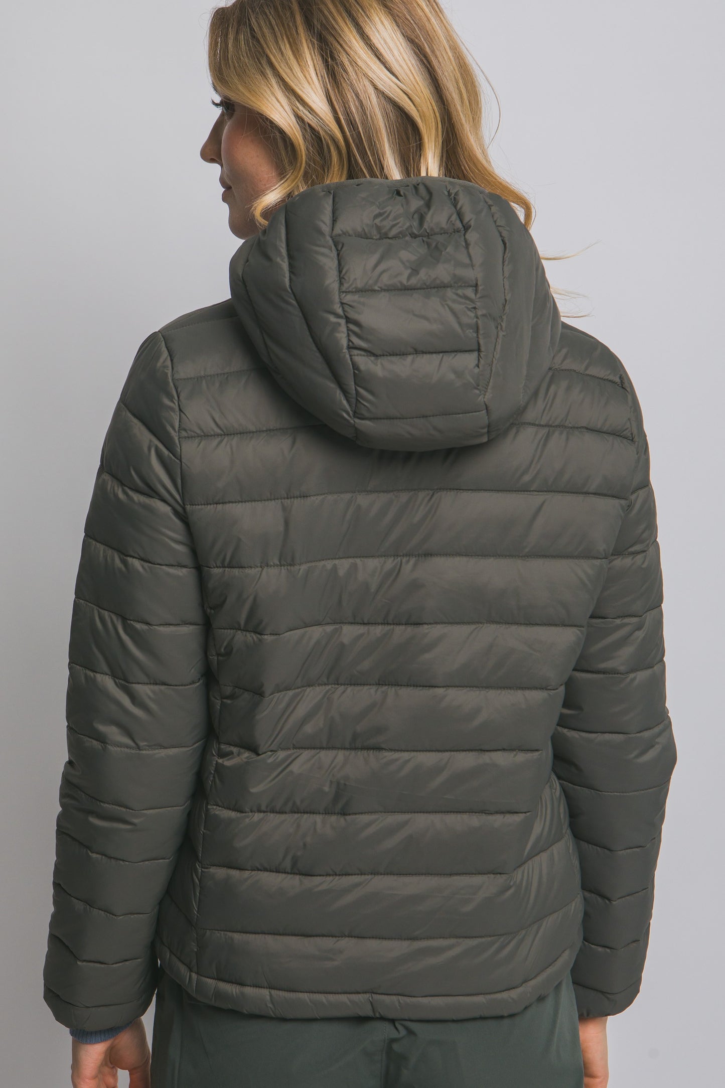 Olive Lightweight Puffer Coat