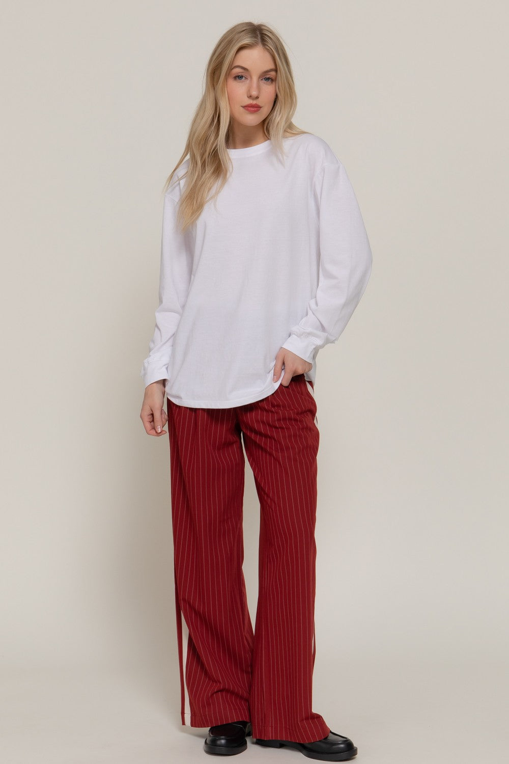White Long Sleeve Cotton Tee