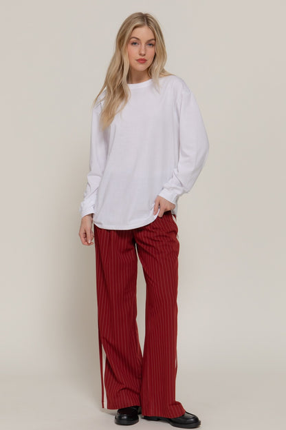 White Long Sleeve Cotton Tee