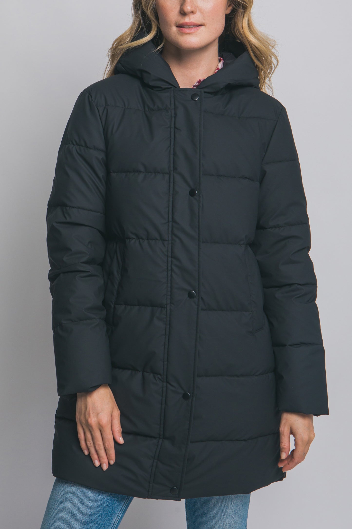 Black Hooded Puffer Coat
