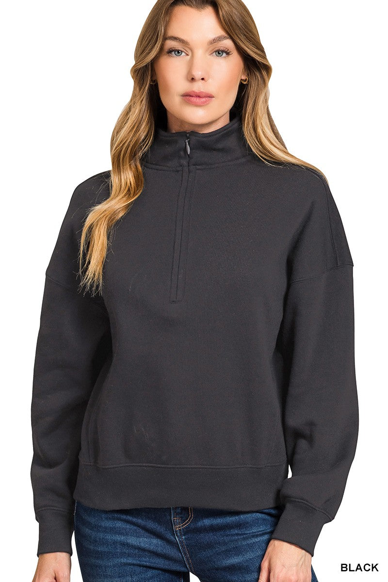 Black 1/4 Zip Fleece Pullover