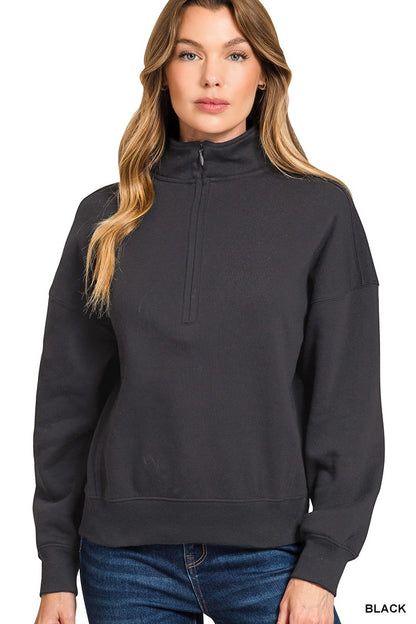 Black 1/4 Zip Fleece Pullover