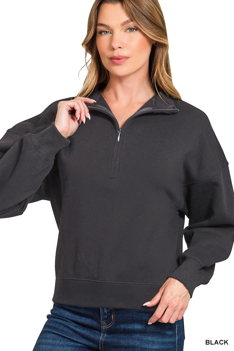 Black 1/4 Zip Fleece Pullover