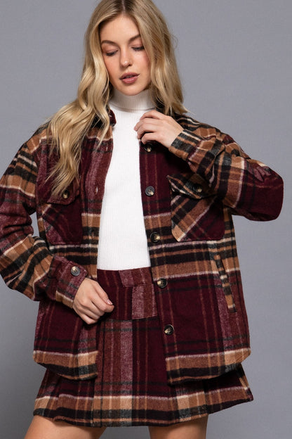 Pink Plaid Button Up Flannel