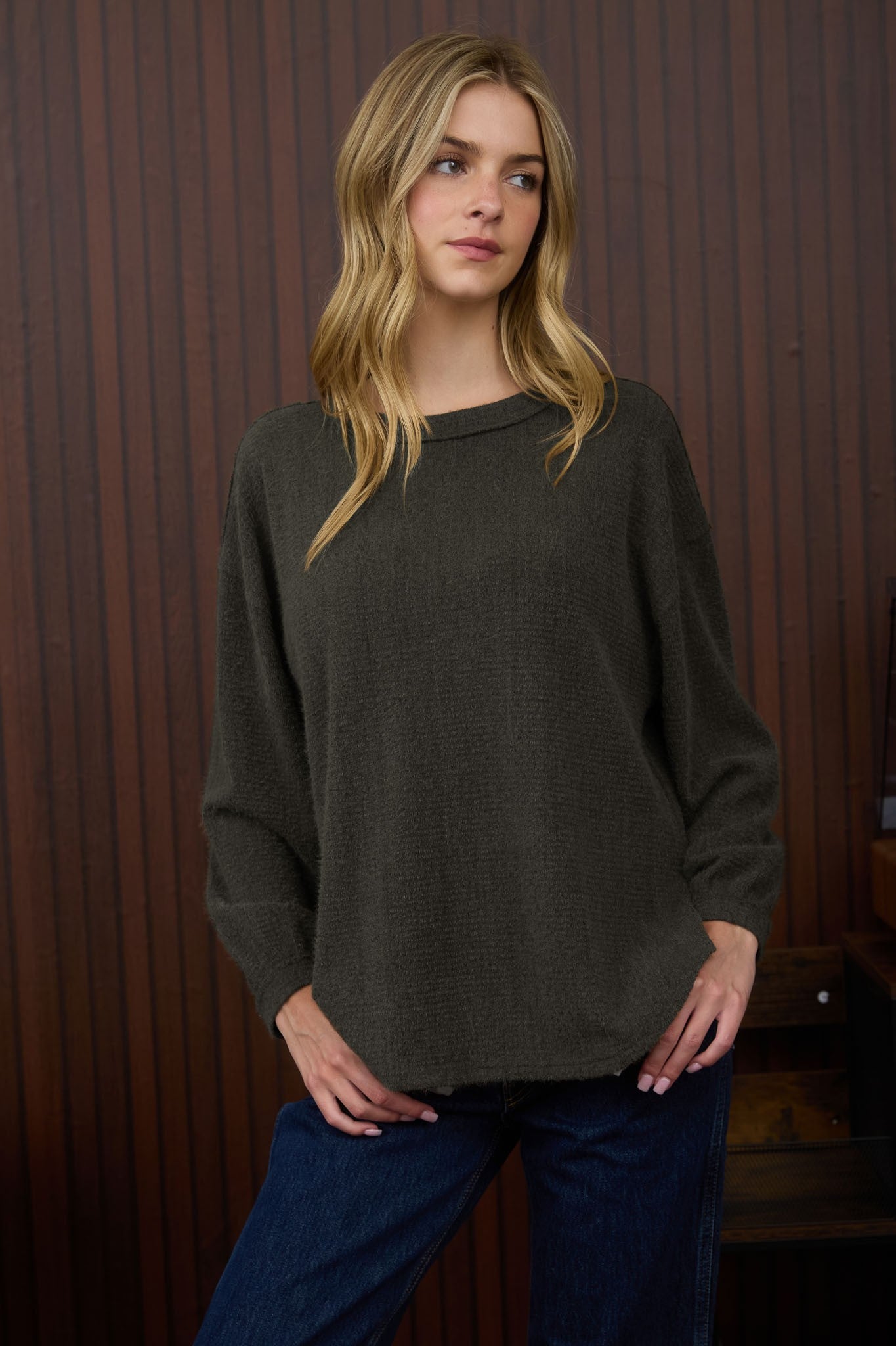 Charcoal Super Soft Long Sleeve Top