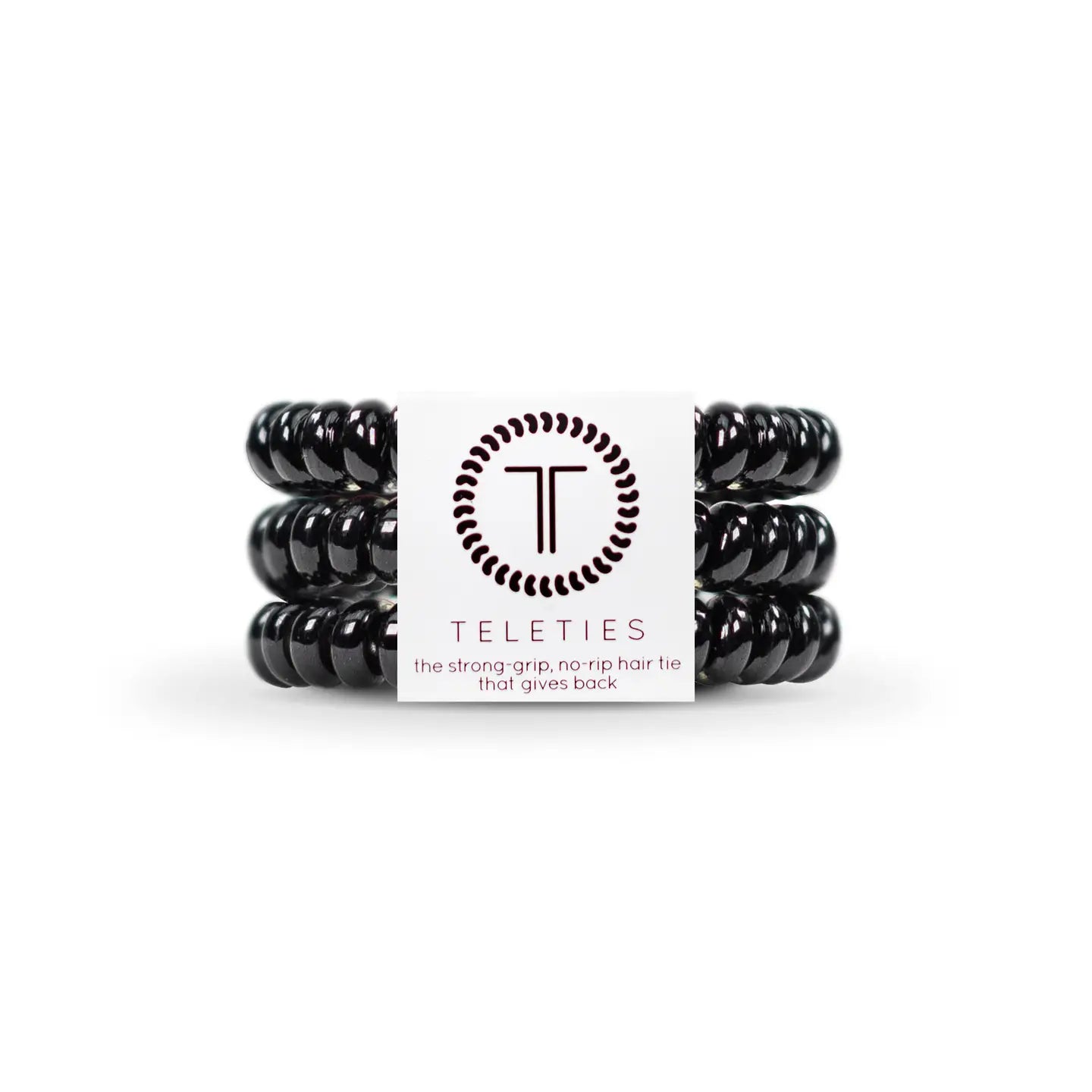 Teleties- Small Spiral Hair Coils- Jet Black