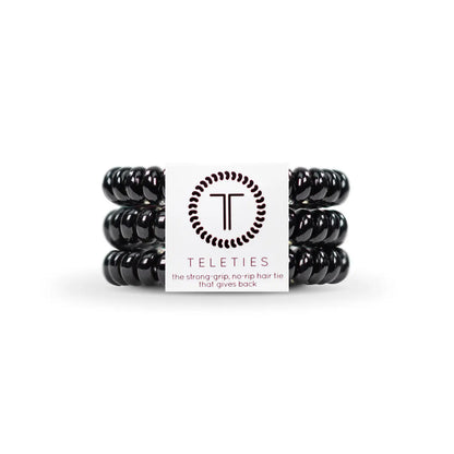 Teleties- Small Spiral Hair Coils- Jet Black