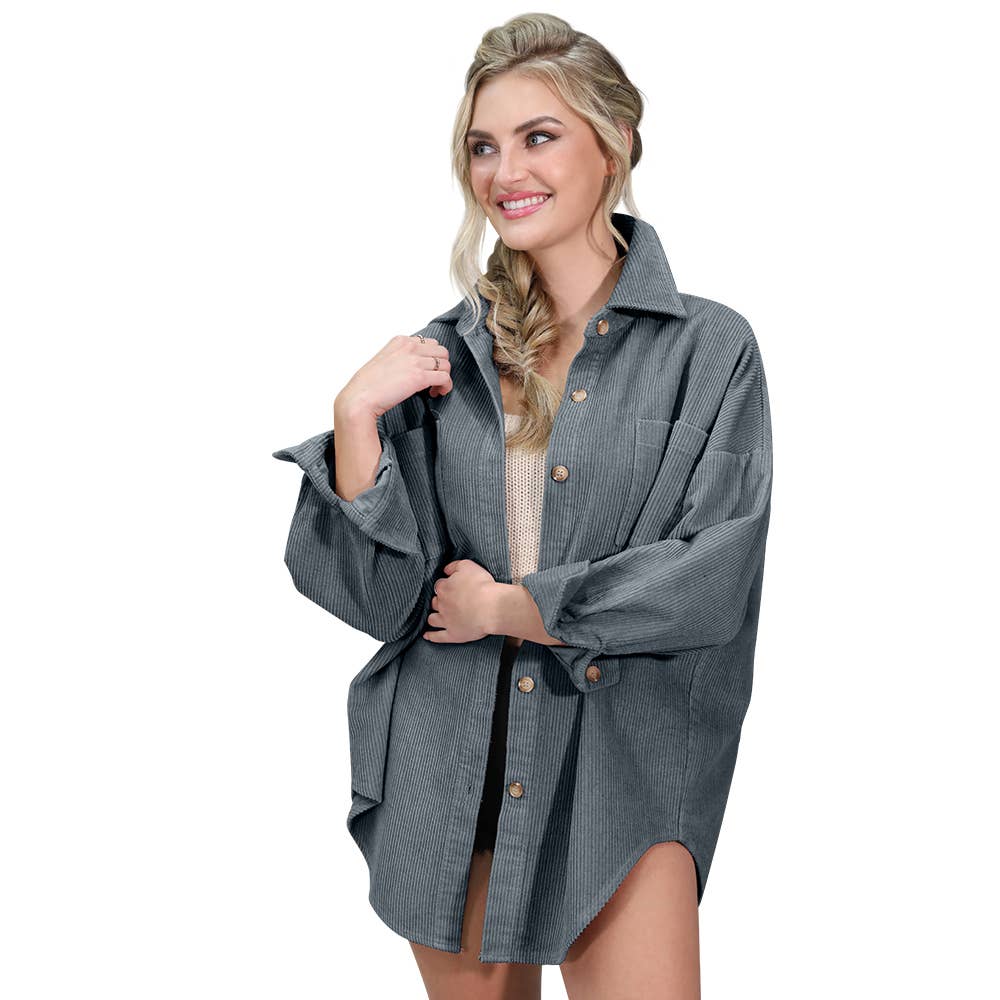 LOOSE FIT CORDUROY SHIRTS JACKET