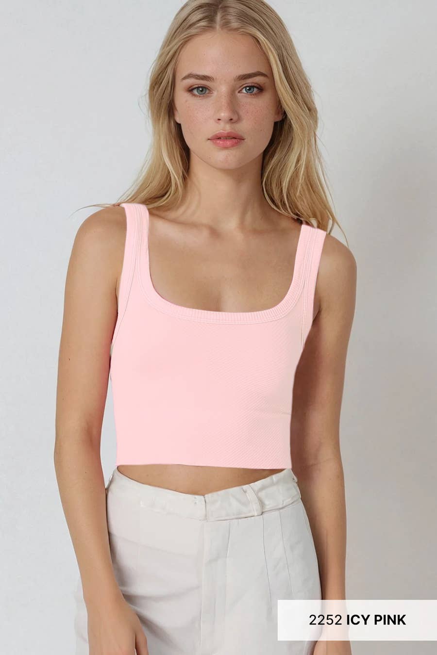 NS7801 - Chevron Ribbed Crop Top