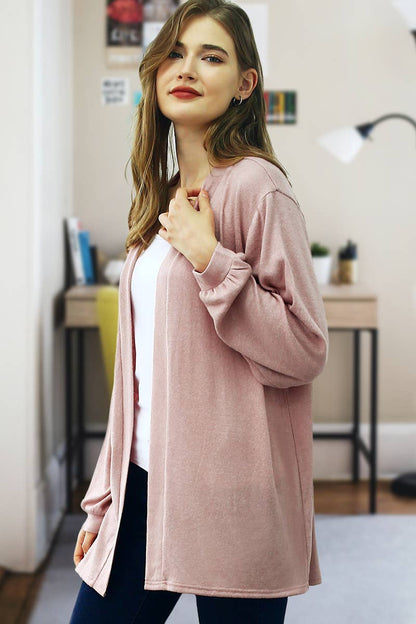 Long Sleeve Casual Open Front Long Cardigan