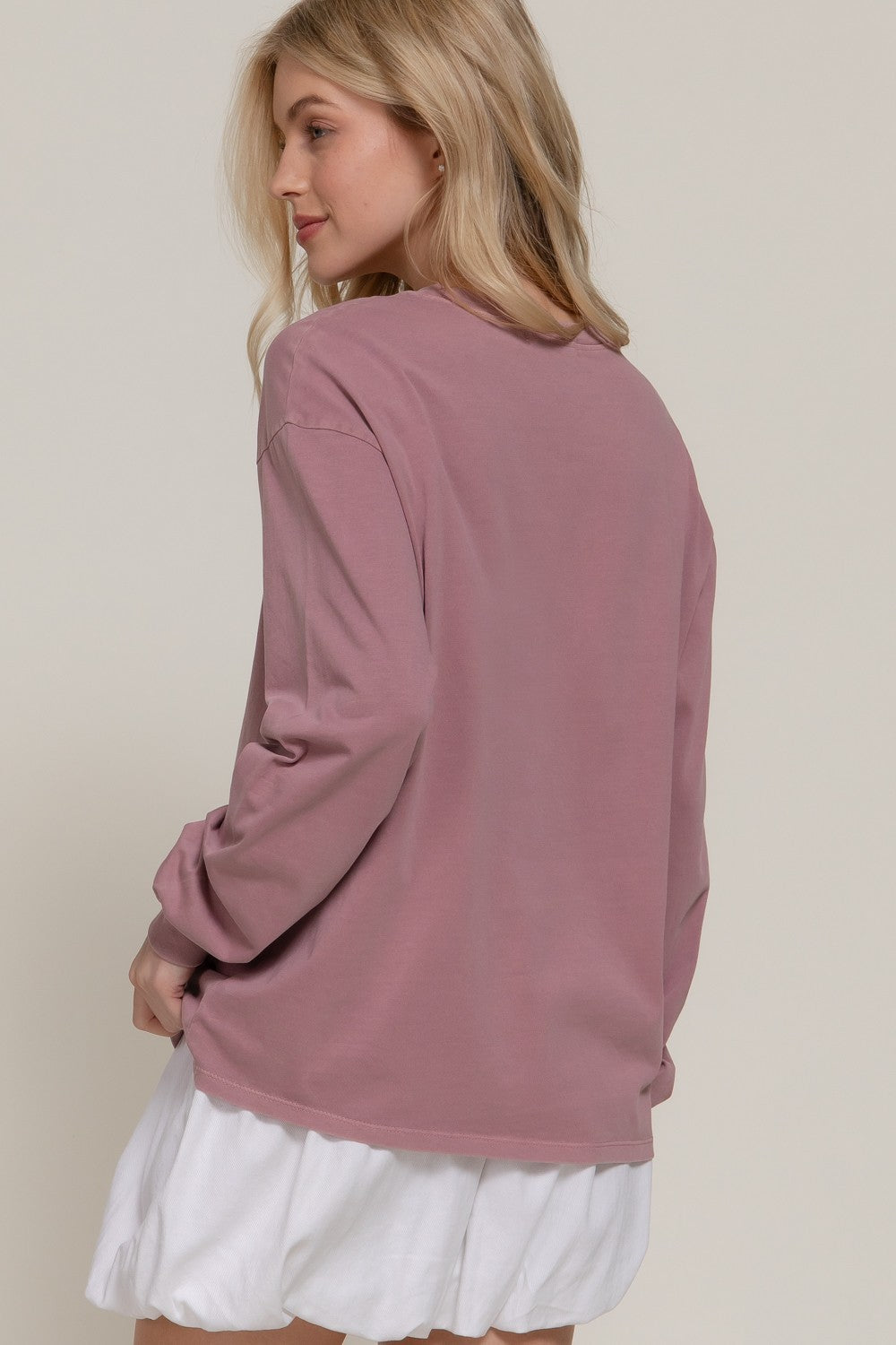 Dusty Mauve Long Sleeve Tee