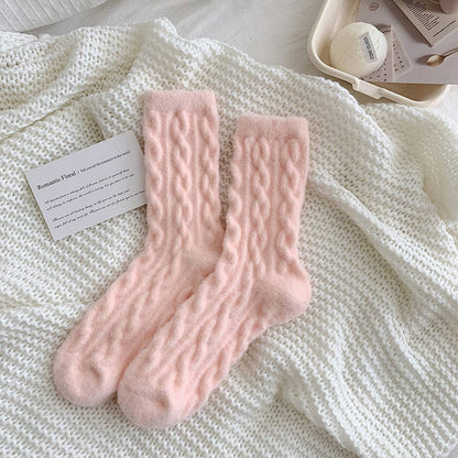 Cozy Thick Plush Hemp-Knit Socks for Fall & Winter_CWMS0881