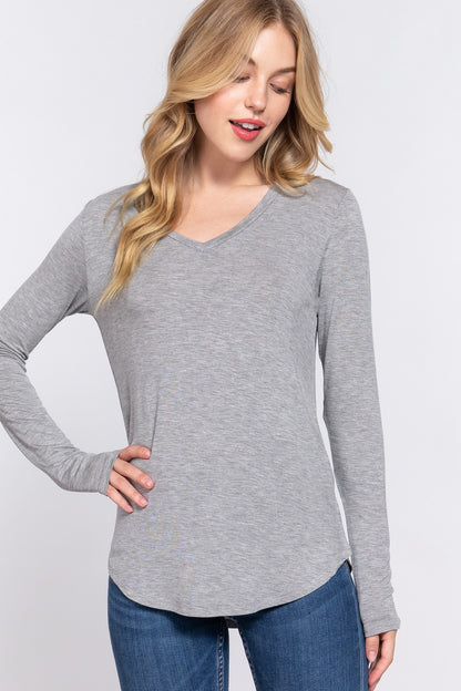 Grey Long Short Sleeve Shirt