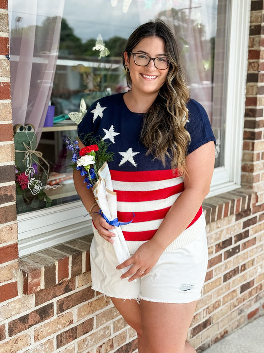 American Flag Lightweight Top