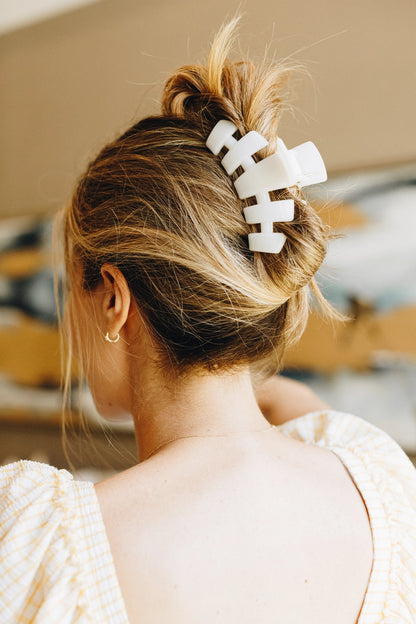 Teleties- Large Hair Clip-Coconut White