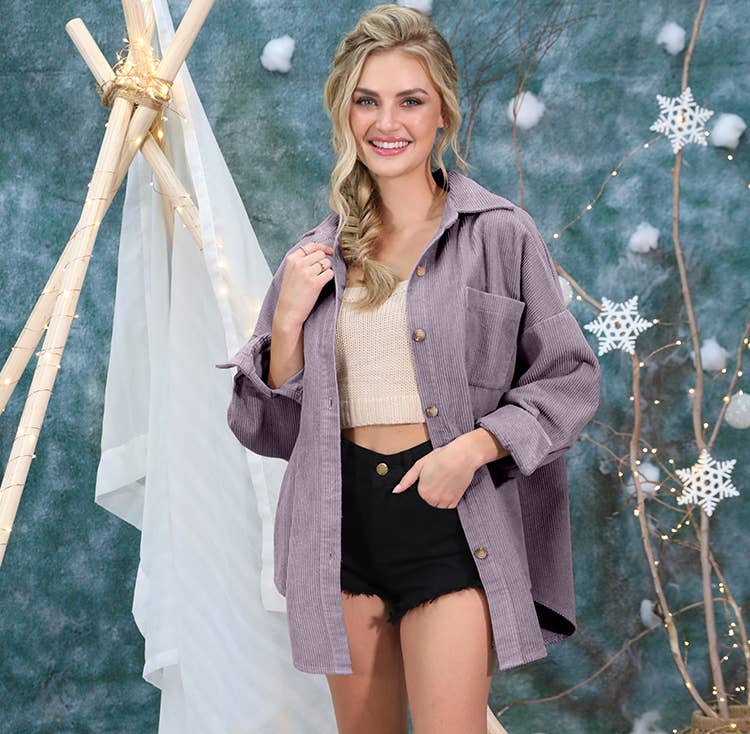 LOOSE FIT CORDUROY SHIRTS JACKET