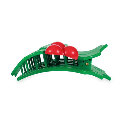 Flat Round Hair Clip | Medium | Holly Leaves