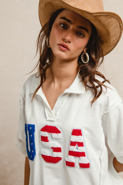 USA Collared Top
