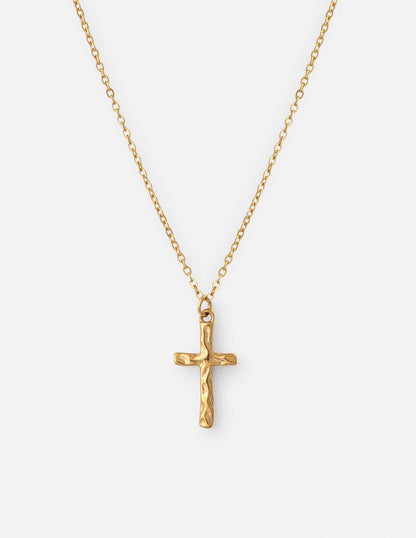 Textured Cross Necklace