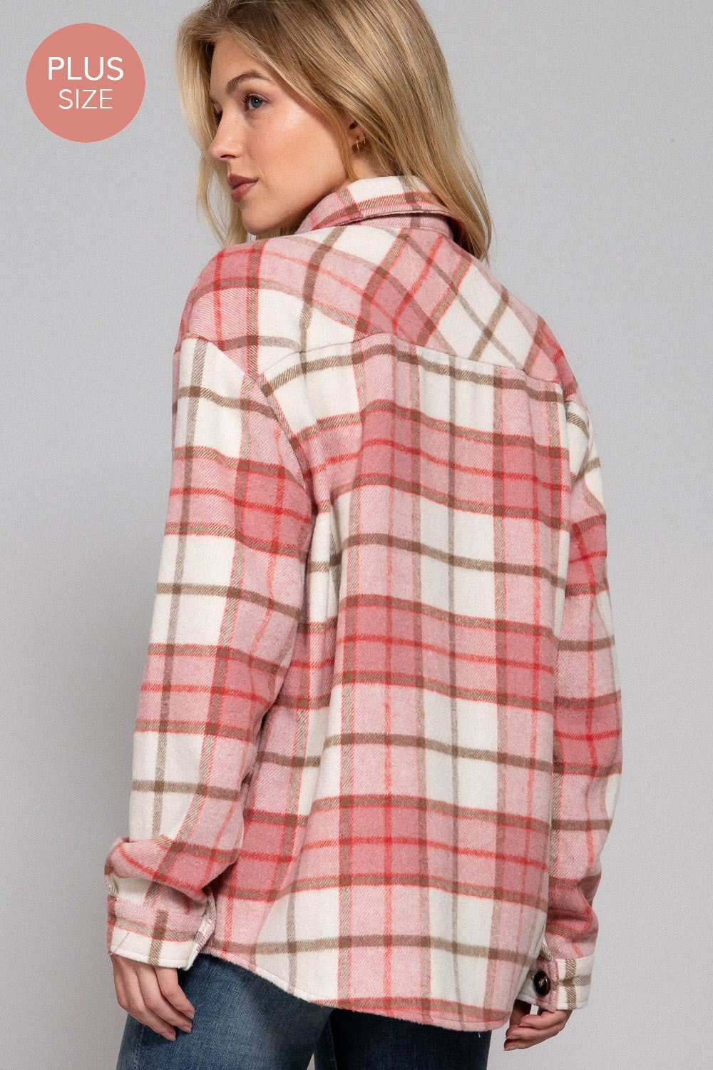 Pink Plaid Button Up Flannel