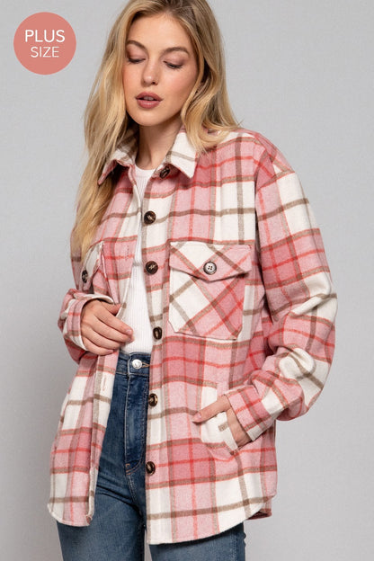 Pink Plaid Button Up Flannel